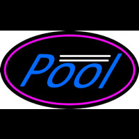Blue Pool Oval With Pink Border Neonkyltti