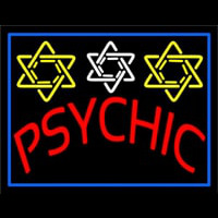 Blue Psychic With Stars Neonkyltti
