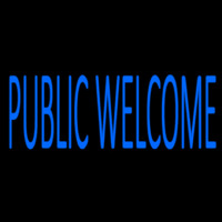 Blue Public Welcome Neonkyltti