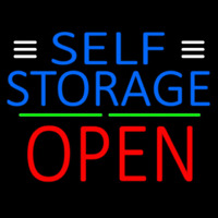 Blue Self Storage With Open 1 Neonkyltti