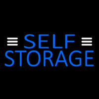 Blue Self Storage With White Line Neonkyltti