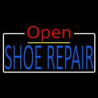 Blue Shoe Repair Open White Border Neonkyltti