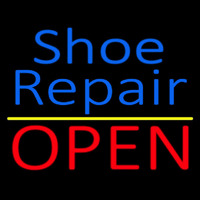 Blue Shoe Repair Open With Yellow Line Neonkyltti