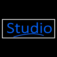 Blue Studio With White Border Neonkyltti