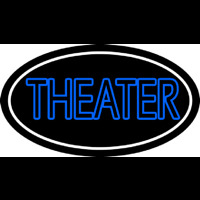 Blue Theatre White Border Neonkyltti