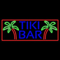 Blue Tiki Bar Palm Tree With Red Border Real Neon Glass Tube Neonkyltti