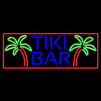 Blue Tiki Bar Palm Tree With Red Border Real Neon Glass Tube Neonkyltti