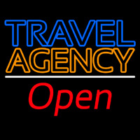 Blue Travel Orange Agency Open Neonkyltti