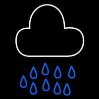Blue White Cloud Raindrops Series Neonkyltti