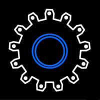 Blue White Gear Series Neonkyltti