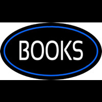 Books Oval Blue Neonkyltti
