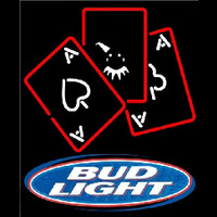 Bud Light Ace And Poker Beer Sign Neonkyltti