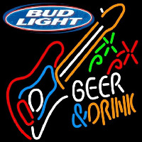 Bud Light And Drink Guitar Beer Sign Neonkyltti
