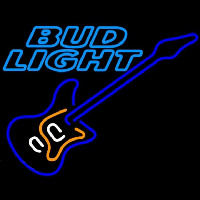 Bud Light Blue Electric Guitar Beer Sign Neonkyltti
