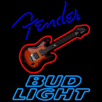 Bud Light Fender Blue Red Guitar Beer Sign Neonkyltti