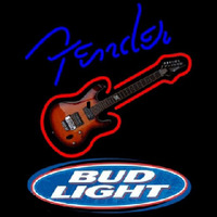 Bud Light Fender Blue Red Guitar Beer Sign Neonkyltti