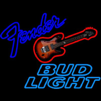 Bud Light Fender Guitar Beer Sign Neonkyltti