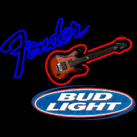 Bud Light Fender Guitar Beer Sign Neonkyltti