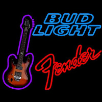 Bud Light Fender Red Guitar Beer Sign Neonkyltti