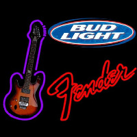 Bud Light Fender Red Guitar Beer Sign Neonkyltti