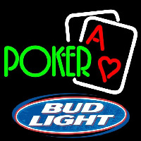Bud Light Green Poker Beer Sign Neonkyltti