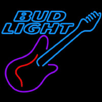 Bud Light Guitar Purple Red Beer Sign Neonkyltti