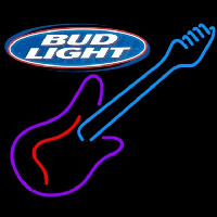 Bud Light Guitar Purple Red Beer Sign Neonkyltti