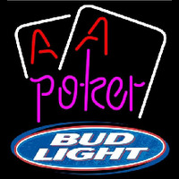 Bud Light Purple Lettering Red Aces White Cards Beer Sign Neonkyltti