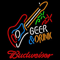 Budweiser And Drink Guitar Beer Sign Neonkyltti
