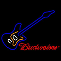 Budweiser Blue Electric Guitar Neonkyltti