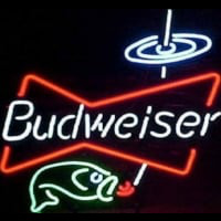 Budweiser Bowtie fish Beer Bar Neonkyltti