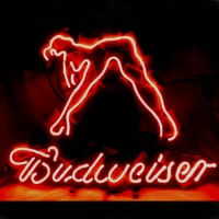 Budweiser Girl Olut Baari Avoinna Neonkyltti