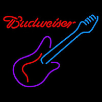 Budweiser Guitar Purple Red Beer Sign Neonkyltti