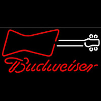 Budweiser Guitar Red White Beer Sign Neonkyltti