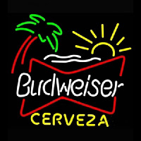 Budweiser Palm Tree Cerveza Beer Light Neonkyltti