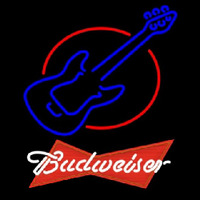 Budweiser Red Red Round Guitar Beer Sign Neonkyltti