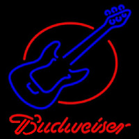 Budweiser Red Round Guitar Beer Sign Neonkyltti