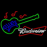 Budweiser White Blues Guitar Beer Sign Neonkyltti