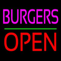 Burgers Block Open Green Line Neonkyltti