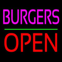 Burgers Block Open Green Line Neonkyltti