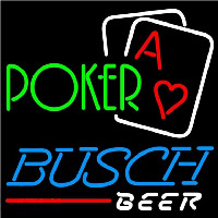 Busch Green Poker Beer Sign Neonkyltti