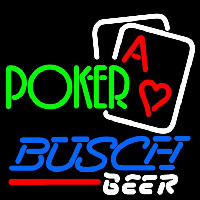 Busch Green Poker Beer Sign Neonkyltti