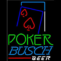 Busch Green Poker Red Heart Beer Sign Neonkyltti