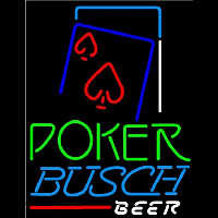 Busch Green Poker Red Heart Beer Sign Neonkyltti