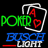 Busch Light Green Poker Beer Sign Neonkyltti