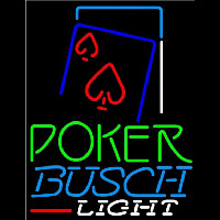 Busch Light Green Poker Red Heart Beer Sign Neonkyltti