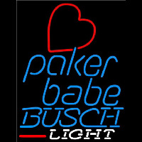 Busch Light Poker Girl Heart Babe Beer Sign Neonkyltti