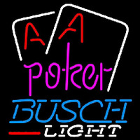 Busch Light Purple Lettering Red Aces White Cards Beer Sign Neonkyltti