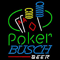 Busch Poker Ace Coin Table Beer Sign Neonkyltti