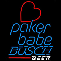 Busch Poker Girl Heart Babe Beer Sign Neonkyltti